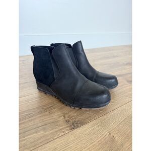 SOREL 8.5 Evie II Wedge Chelsea Boot Bootie Waterproof Suede Leather shoe winter